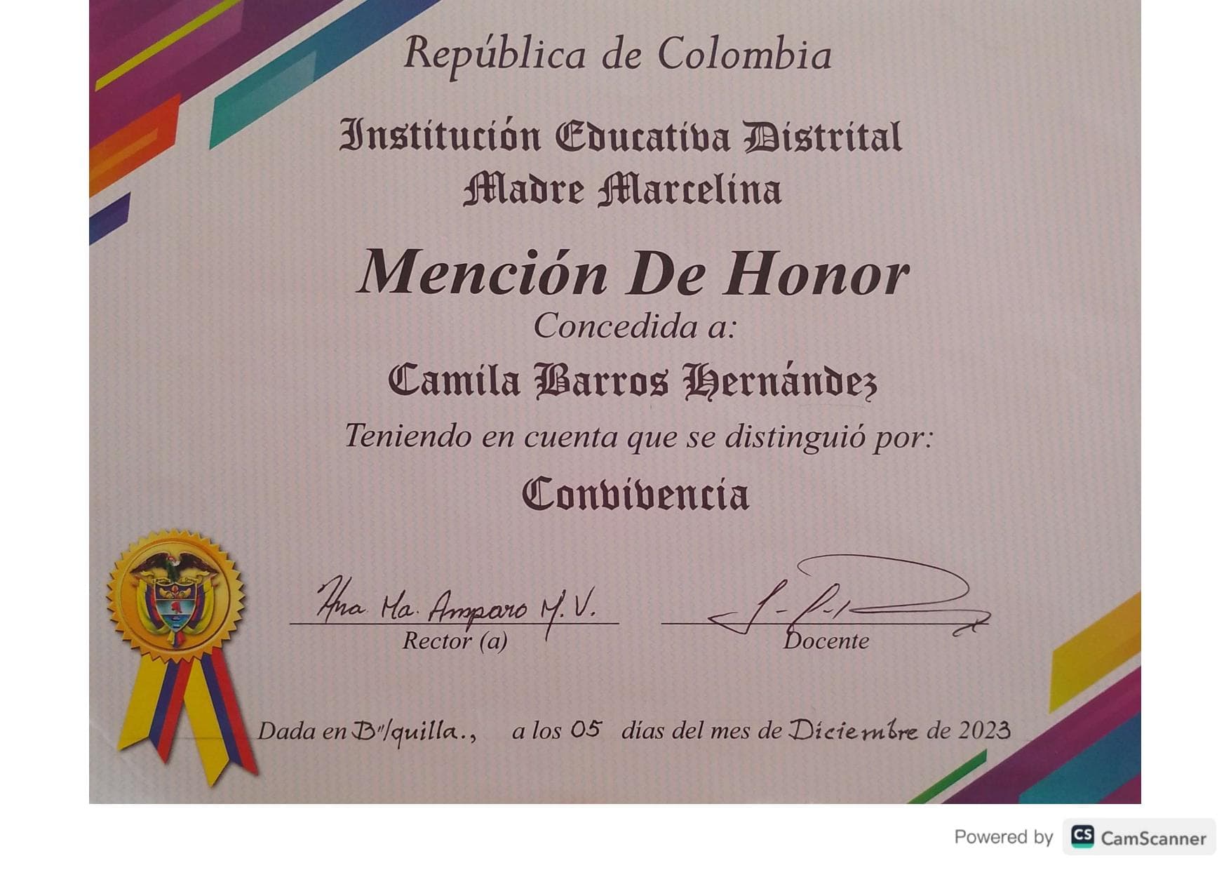 Mención de Honor - Convivencia